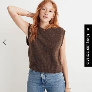 Madewell brown boucle sweater vest tank top